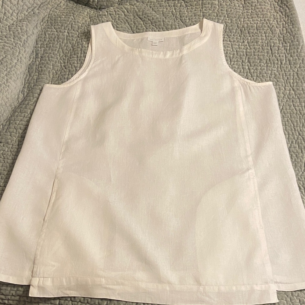 J Jill Pure Jill 100% Linen Tunic Sleeveless Top w/Pockets!!